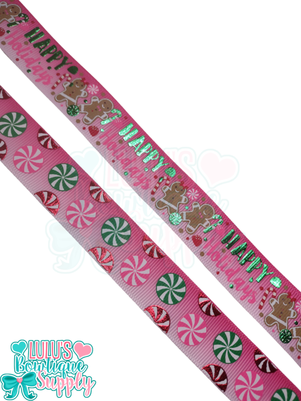7/8 Happy Holidays Pink Ombre